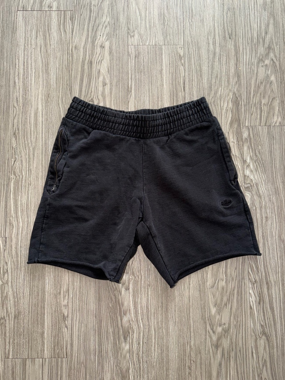 Adidas embroidered Terry cloth Cut Shorts Black Size M